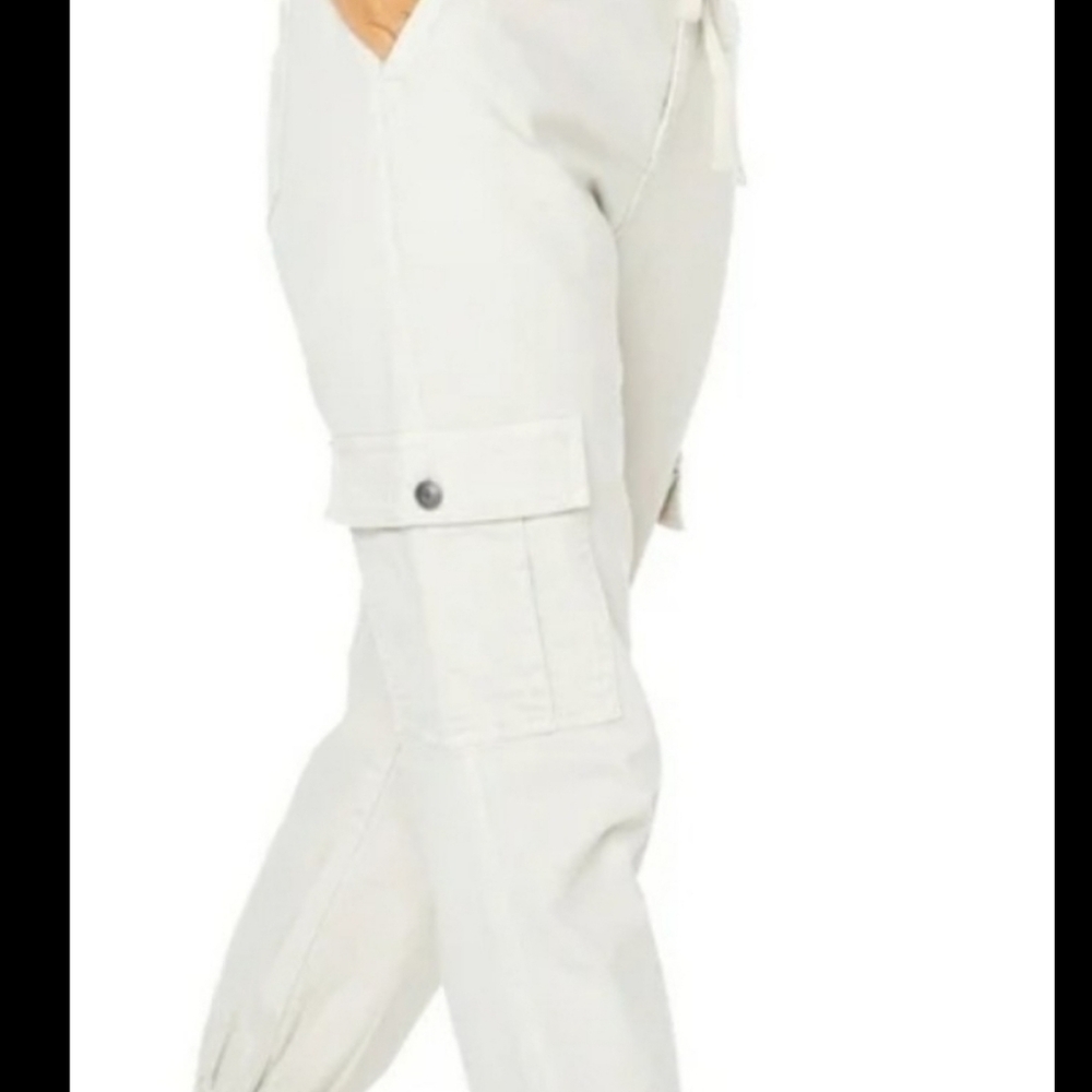 🆕️ Celebrity Pink Cream Cargo Drawstring Jogger Style Pants - Picture 2 of 4